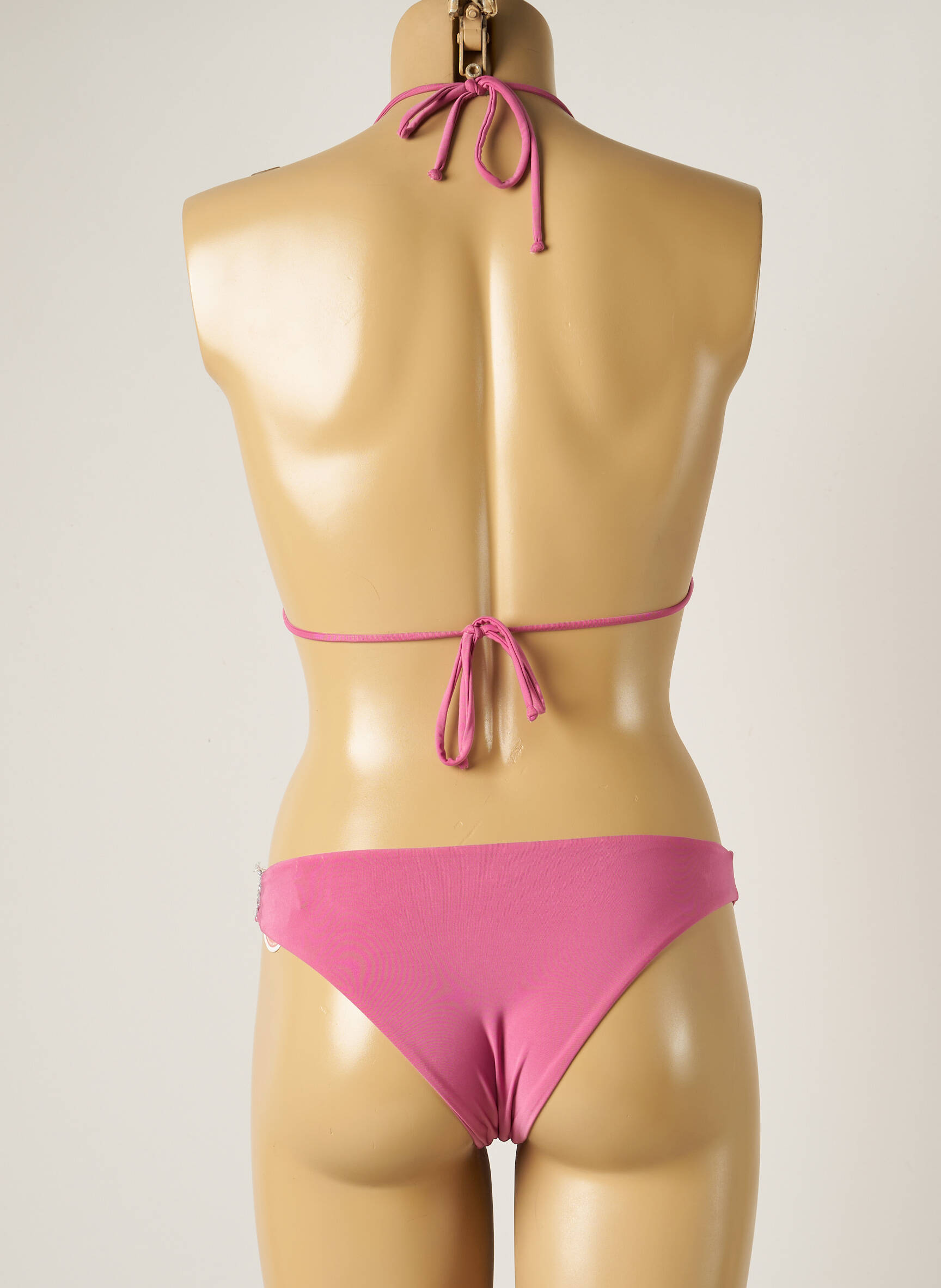 Dvivietis maudymosi kostiumėlis tamprumas liemenėlė su išimamu putų paminkštinimu rožinė WOW BIKINI moteris