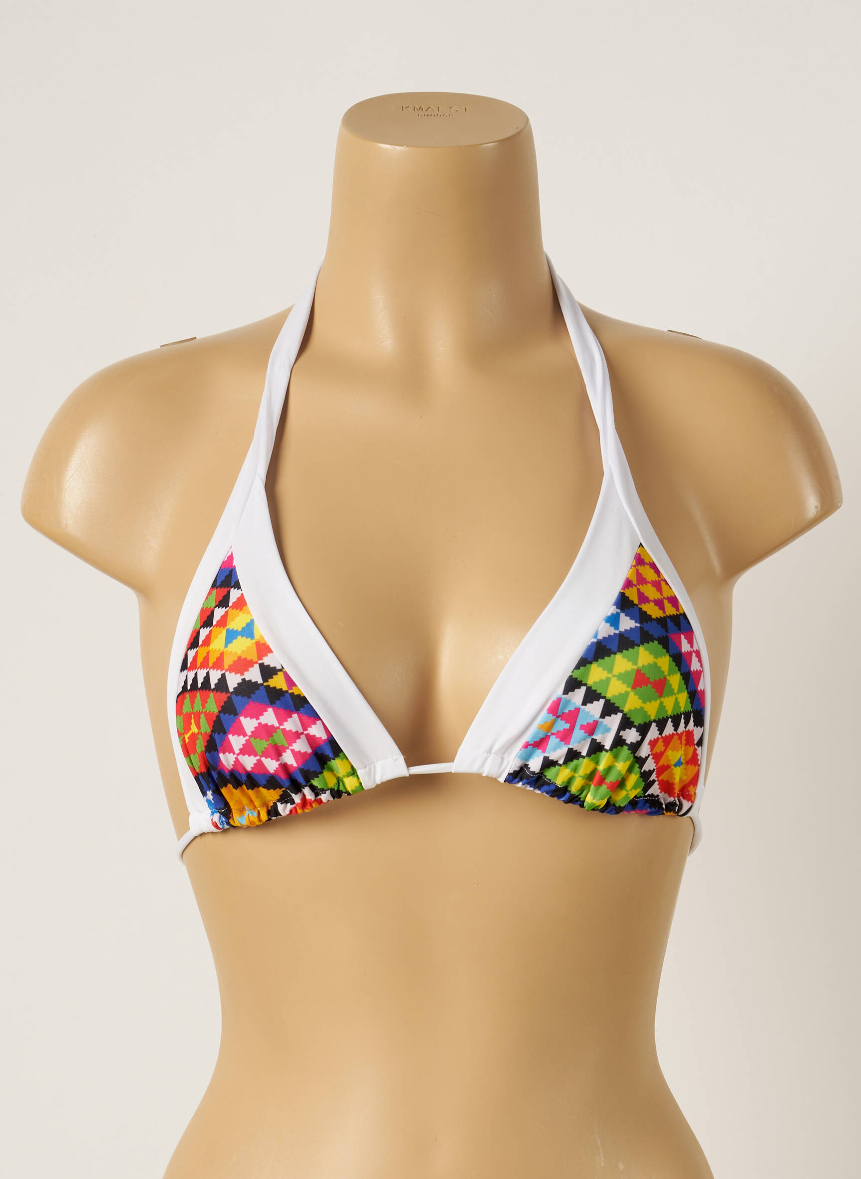 Maudymosi viršūnė tamprumas aukšti trikampiai baltas WOW BIKINI moteris