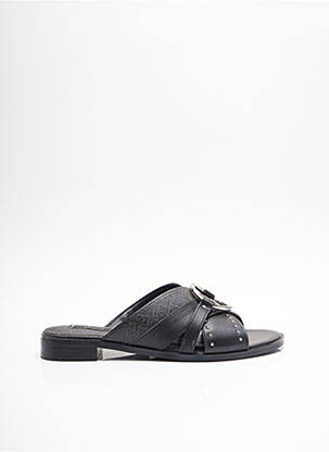 Mule/sabotai satino audinys plokščias kulnas iki 3 cm juodas LIU JO moteris
