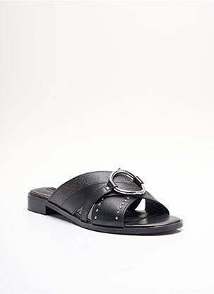 Mule/sabotai satino audinys plokščias kulnas iki 3 cm juodas LIU JO moteris