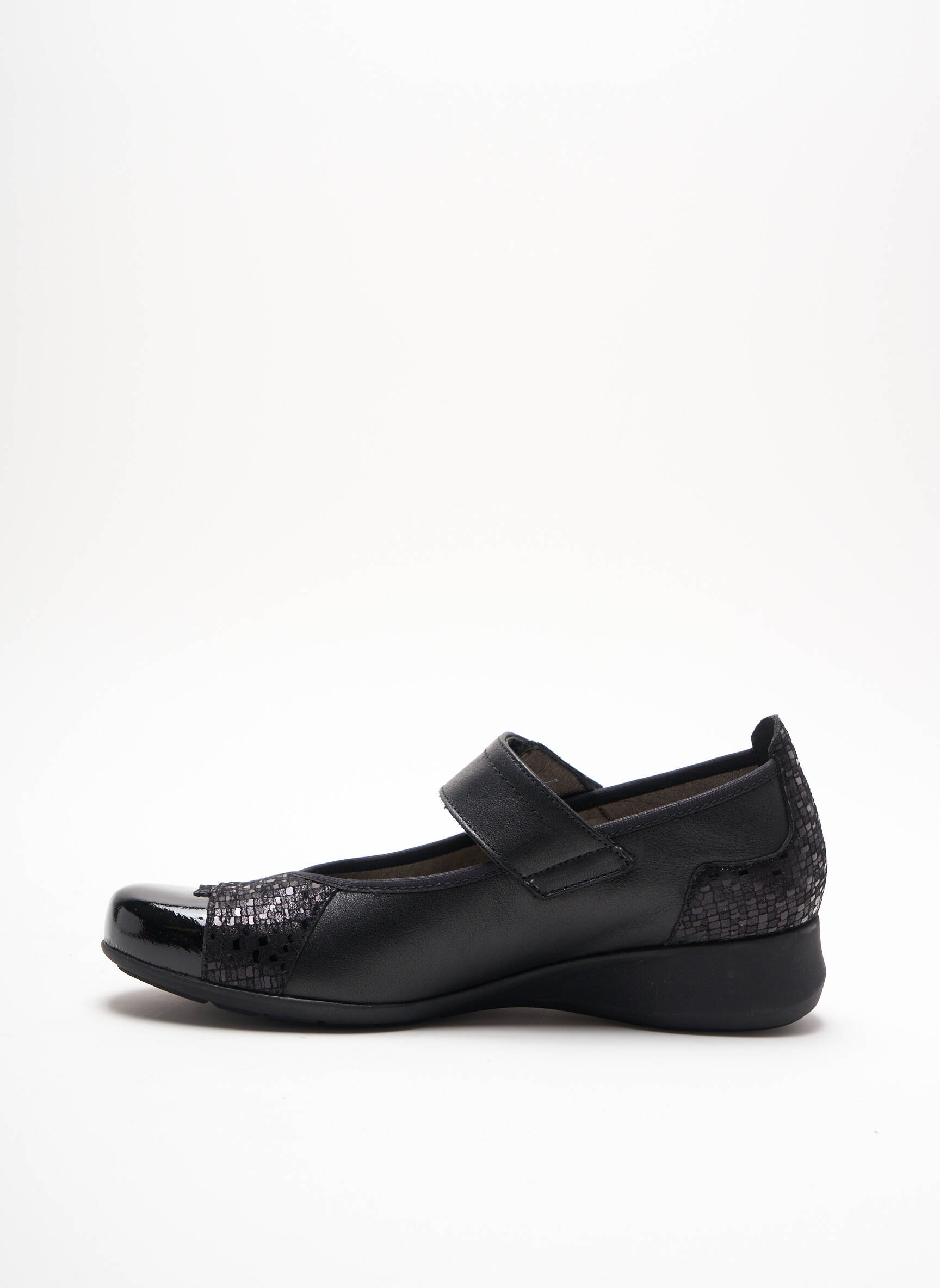 Balerinos velcro užsegimas plokščias kulnas iki 3 cm juodas PEDI GIRL moteris