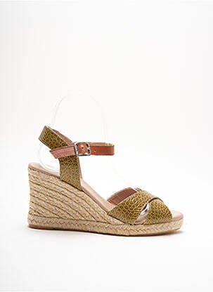 Espadrilės satino audinys kulnas nuo 7 iki 9 cm žalias CARMEN SAIZ moteris