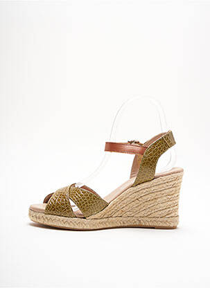 Espadrilės satino audinys kulnas nuo 7 iki 9 cm žalias CARMEN SAIZ moteris