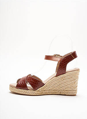 Espadrilės satino audinys kulnas nuo 4 iki 6 cm rudas CARMEN SAIR moteris