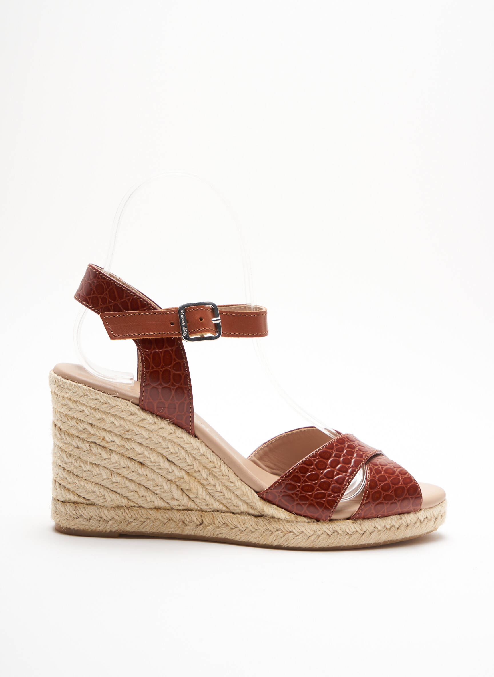 Espadrilės satino audinys kulnas nuo 4 iki 6 cm rudas CARMEN SAIR moteris
