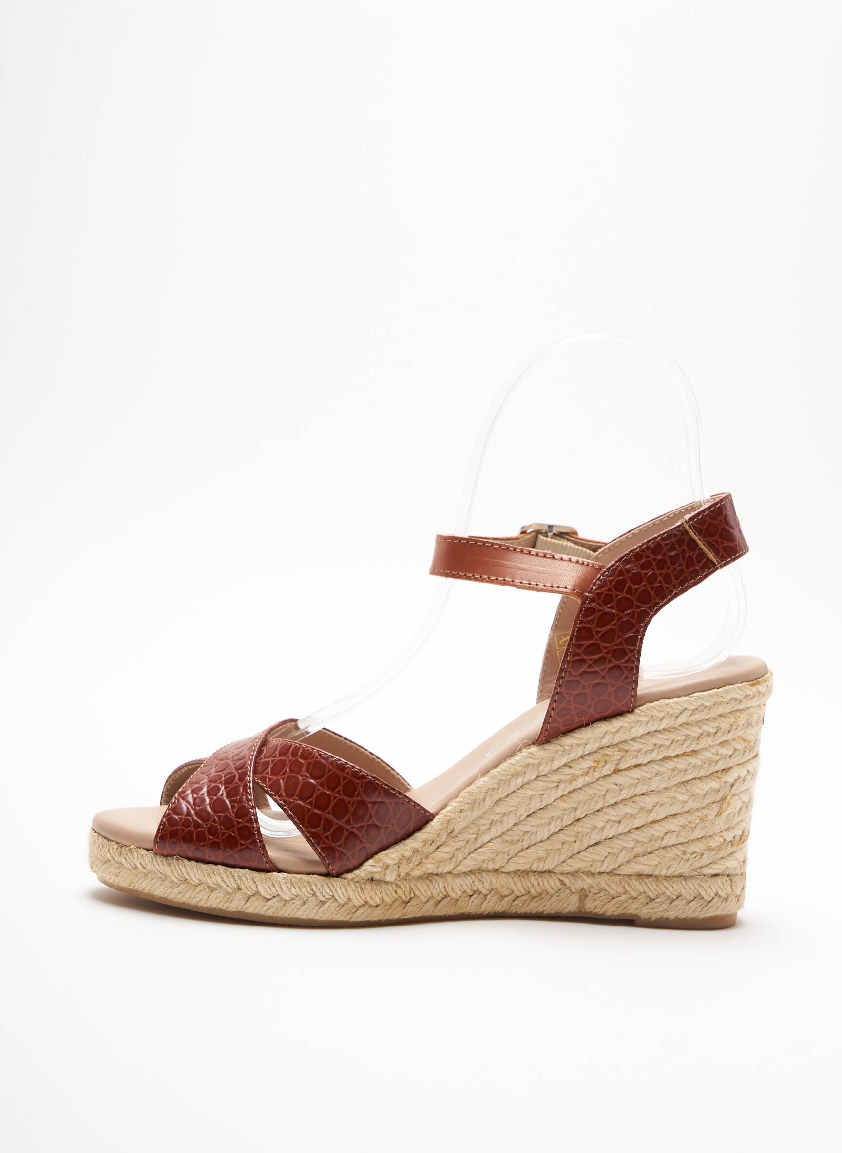 Espadrilės satino audinys kulnas nuo 4 iki 6 cm rudas CARMEN SAIR moteris