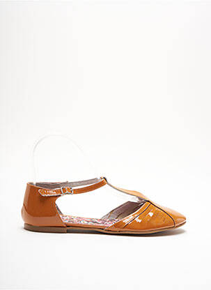 Sandalai/nu pėdos lygus medžiaga plokščias kulnas iki 3 cm oranžinė IPPON VINTAGE moteris
