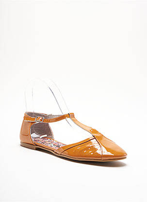 Sandalai/nu pėdos lygus medžiaga plokščias kulnas iki 3 cm oranžinė IPPON VINTAGE moteris
