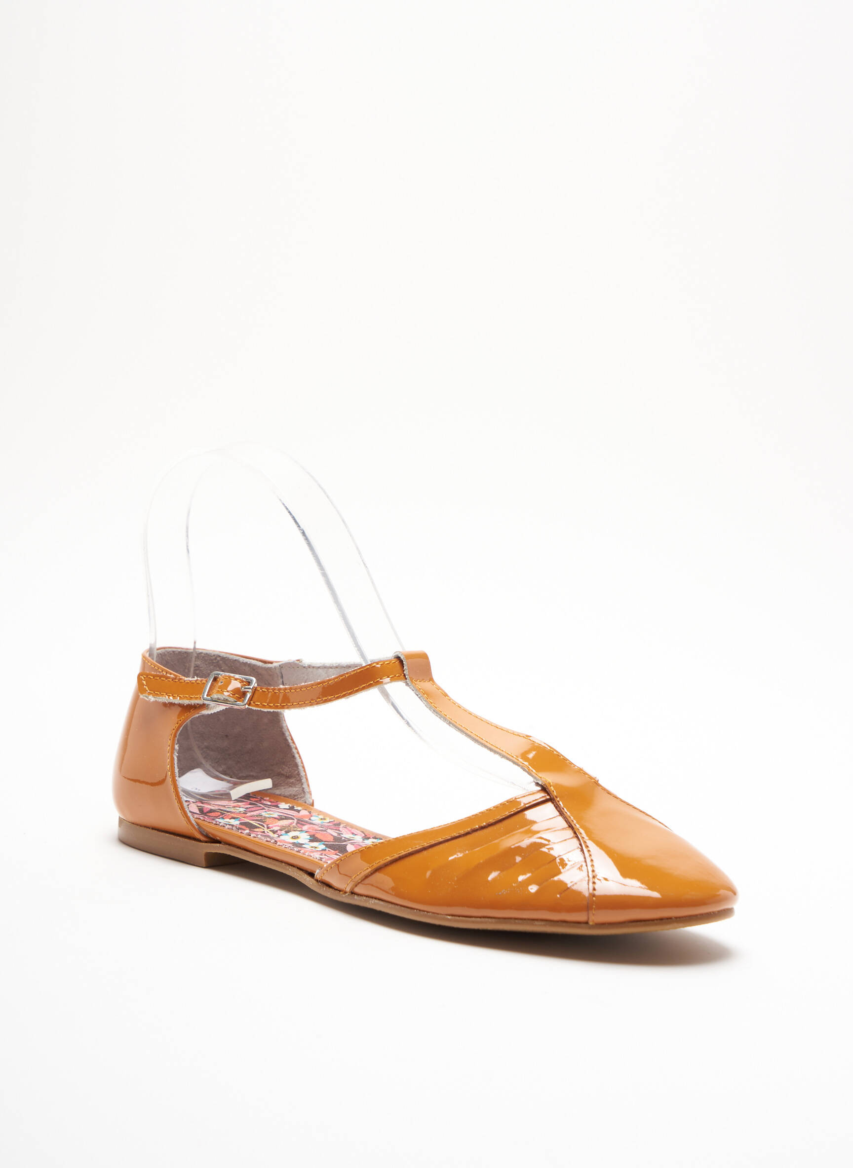 Sandalai/nu pėdos lygus medžiaga plokščias kulnas iki 3 cm oranžinė IPPON VINTAGE moteris