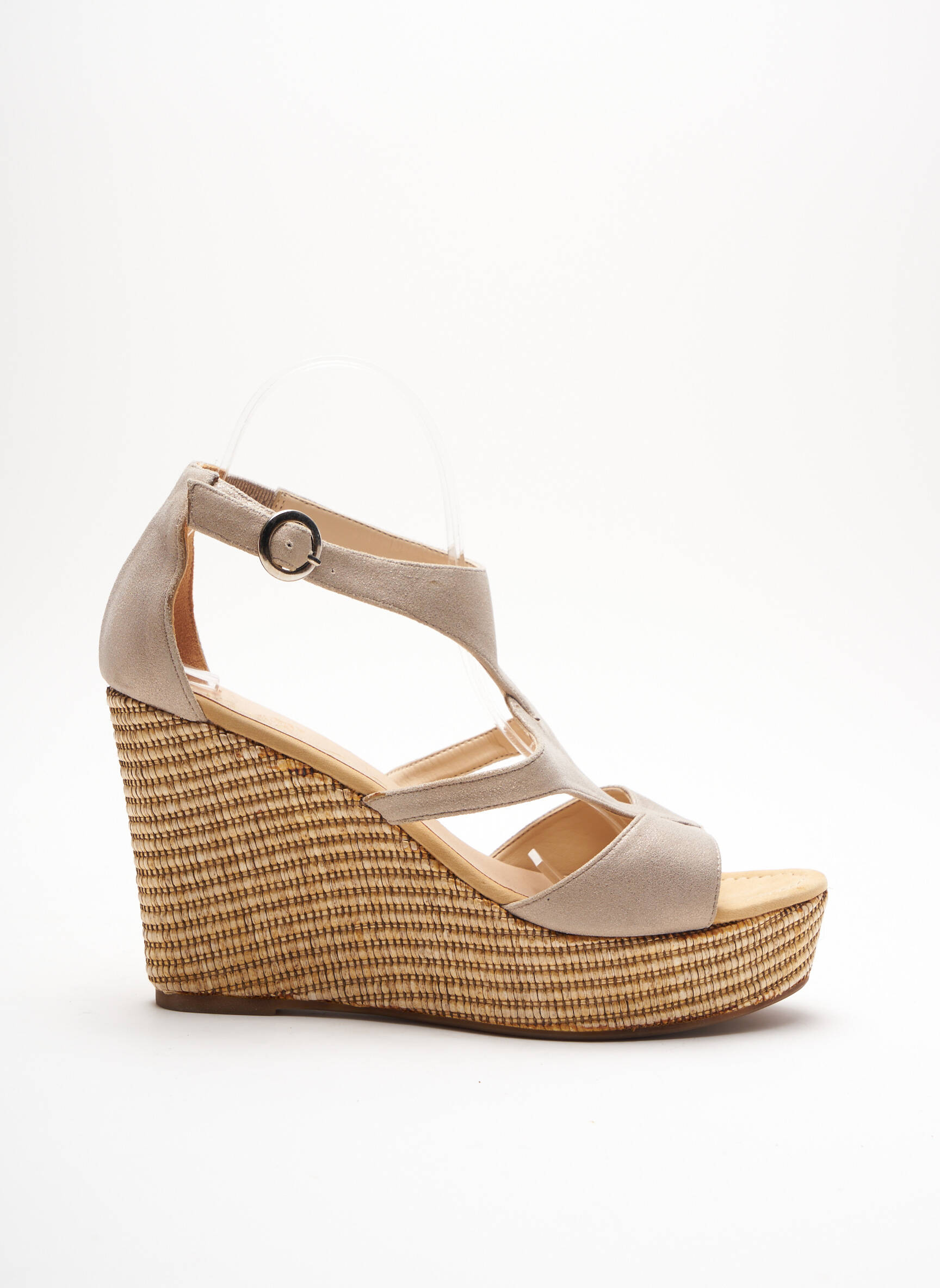 Espadrilės nubuko audinys kulnas nuo 7 iki 9 cm bežinis UNISA moteris