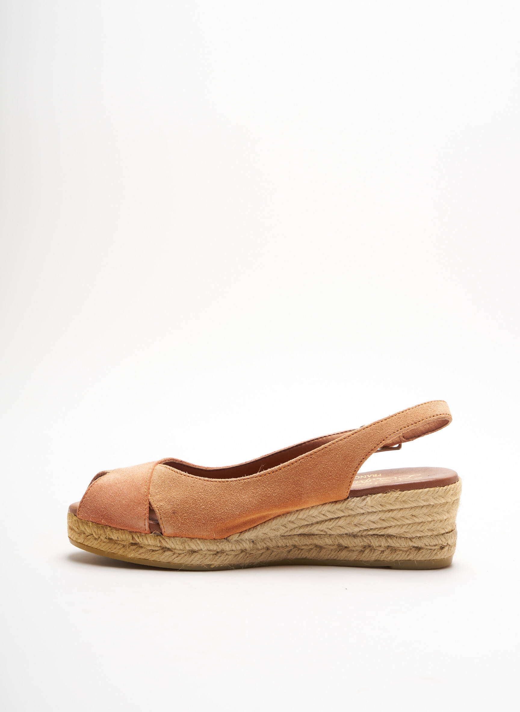Espadrilės nubuko audinys kulnas nuo 4 iki 6 cm oranžinė LA MAISON DE L'ESPADRILLE moteris
