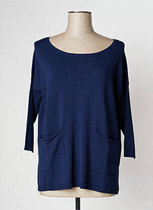 Megztinis tiesi kirpimas ilgos rankovės mėlyna MISMASH moteris