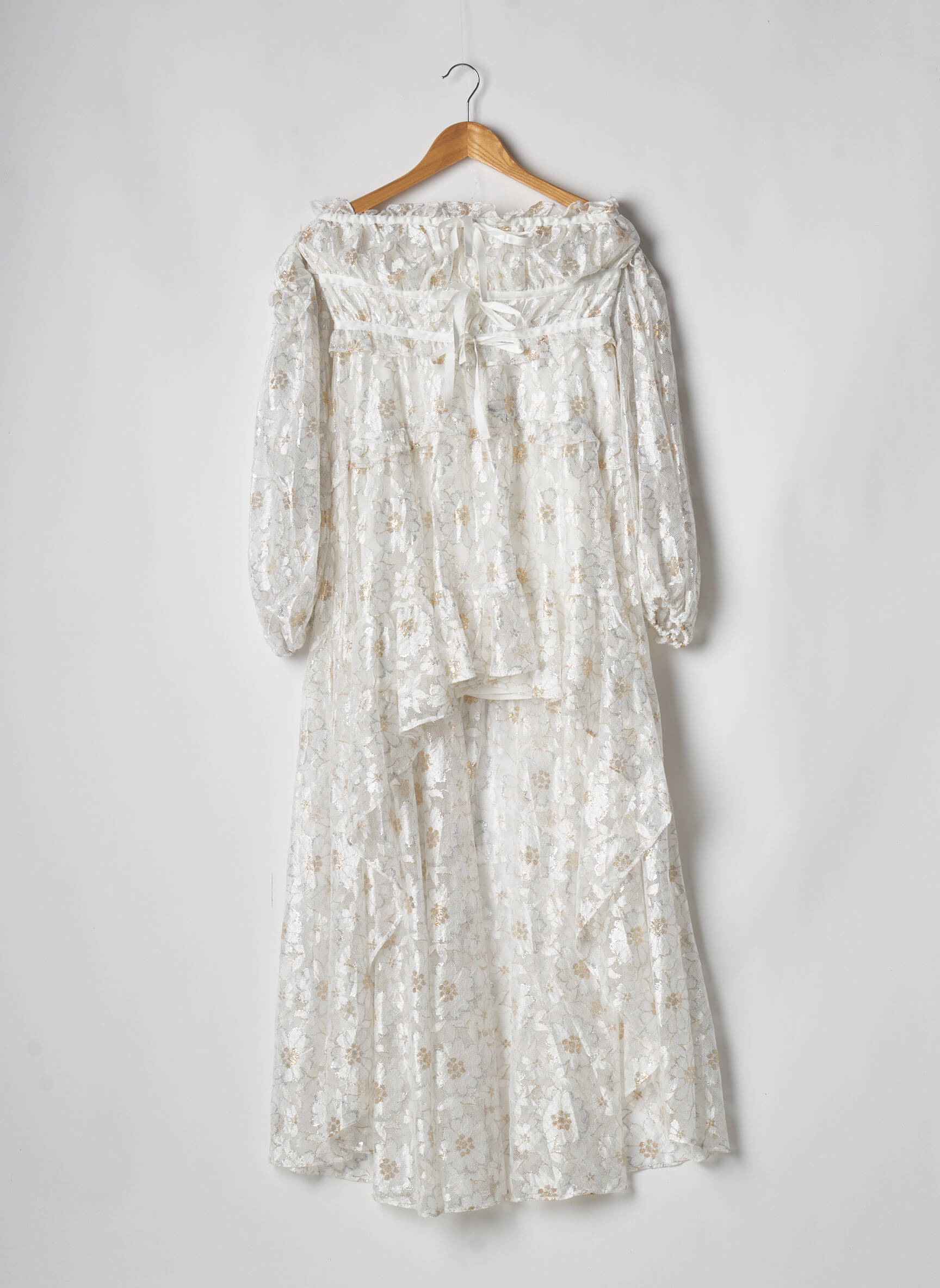 Ilgų rankovių tunika asimetriška iškirptė baltas FOR LOVE & LEMONS moteris