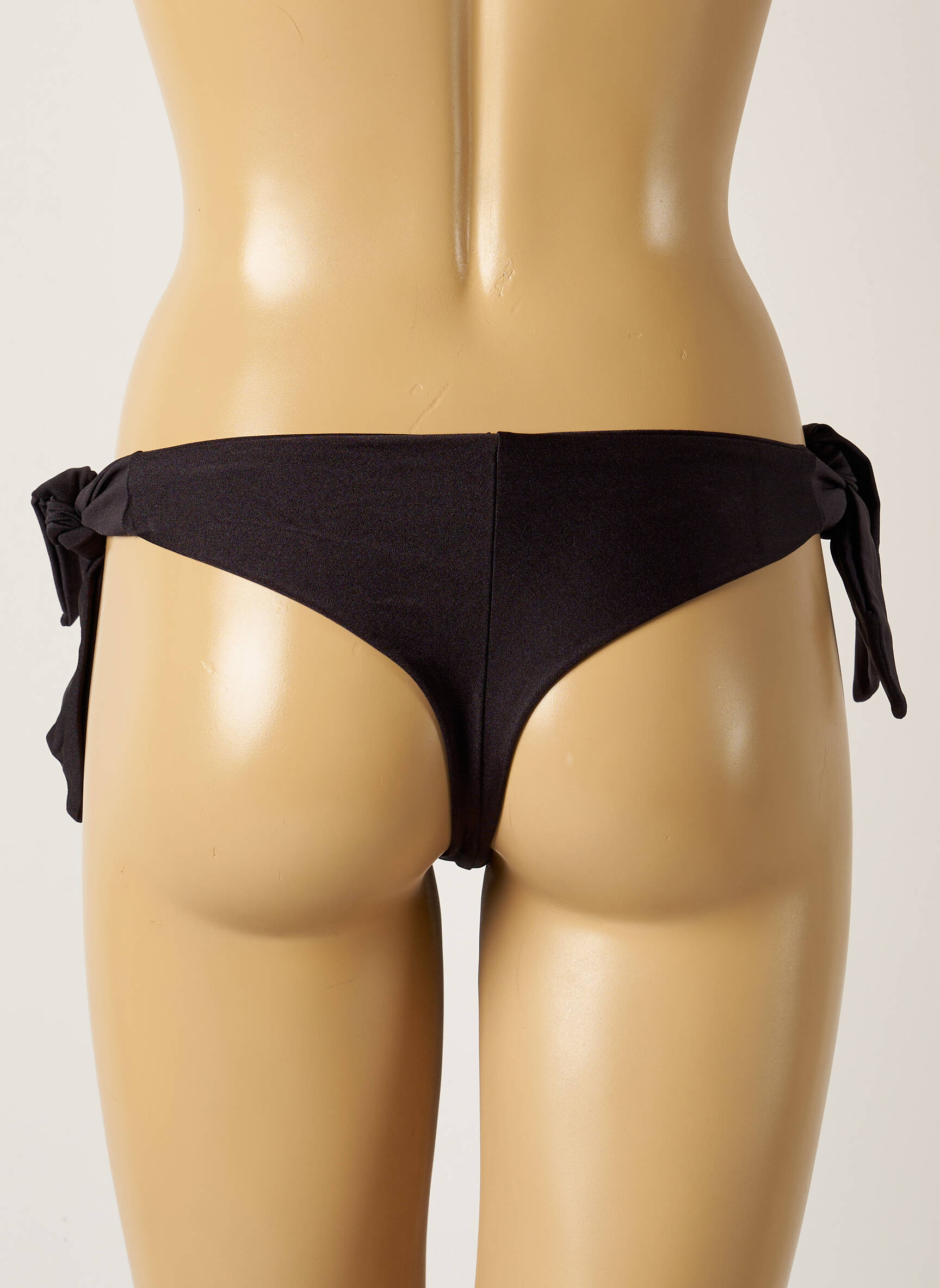 Maudymosi kelnaitės satino efektas bikini juodas BELLES DES PINS moteris