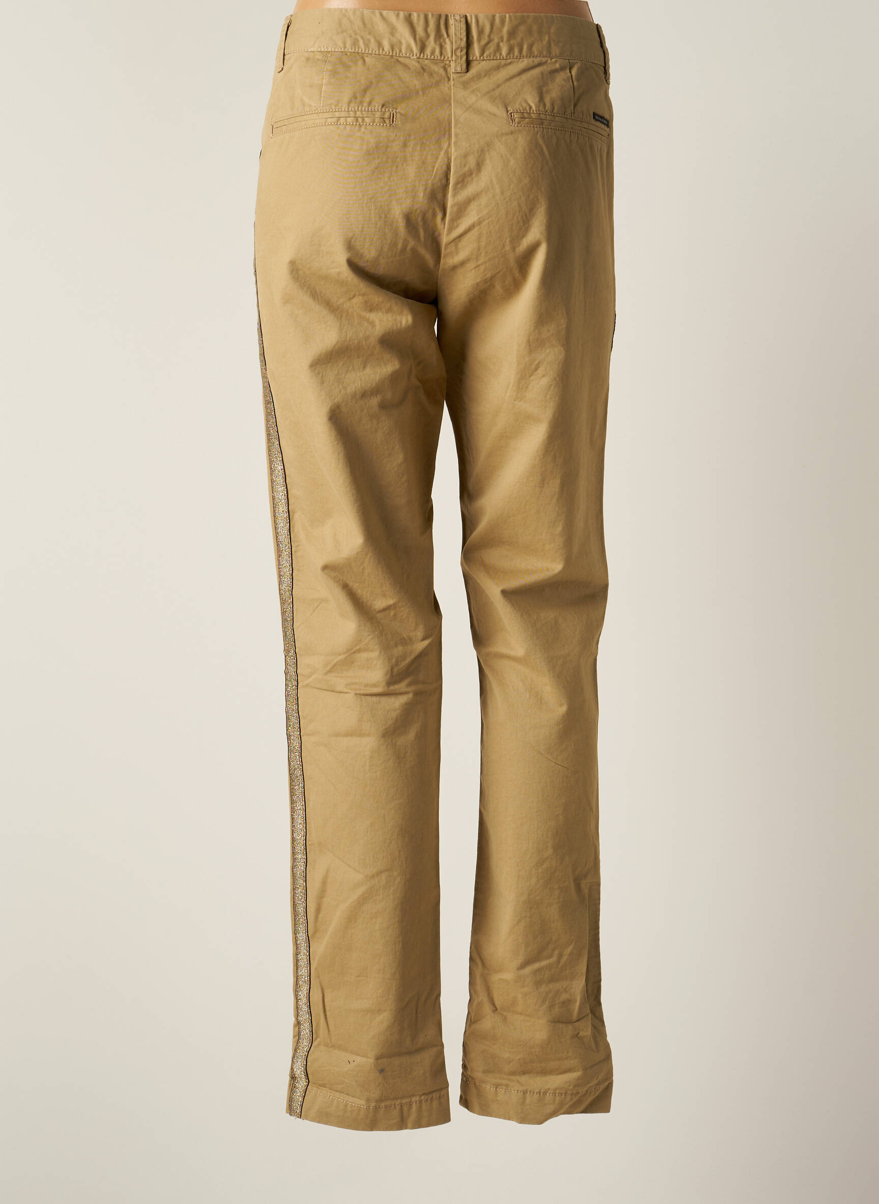 Chino kelnė šoniniai galonai su siuvinėjimu normala dydis rudas MAISON SCOTCH moteris