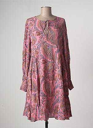 Pusilgių suknelė gėlių raštas ilgos rankovės rožinė SPORTMAX moteris
