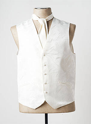 Be rankovių liemenė satino audinys baltas GUY LAURENT vyras