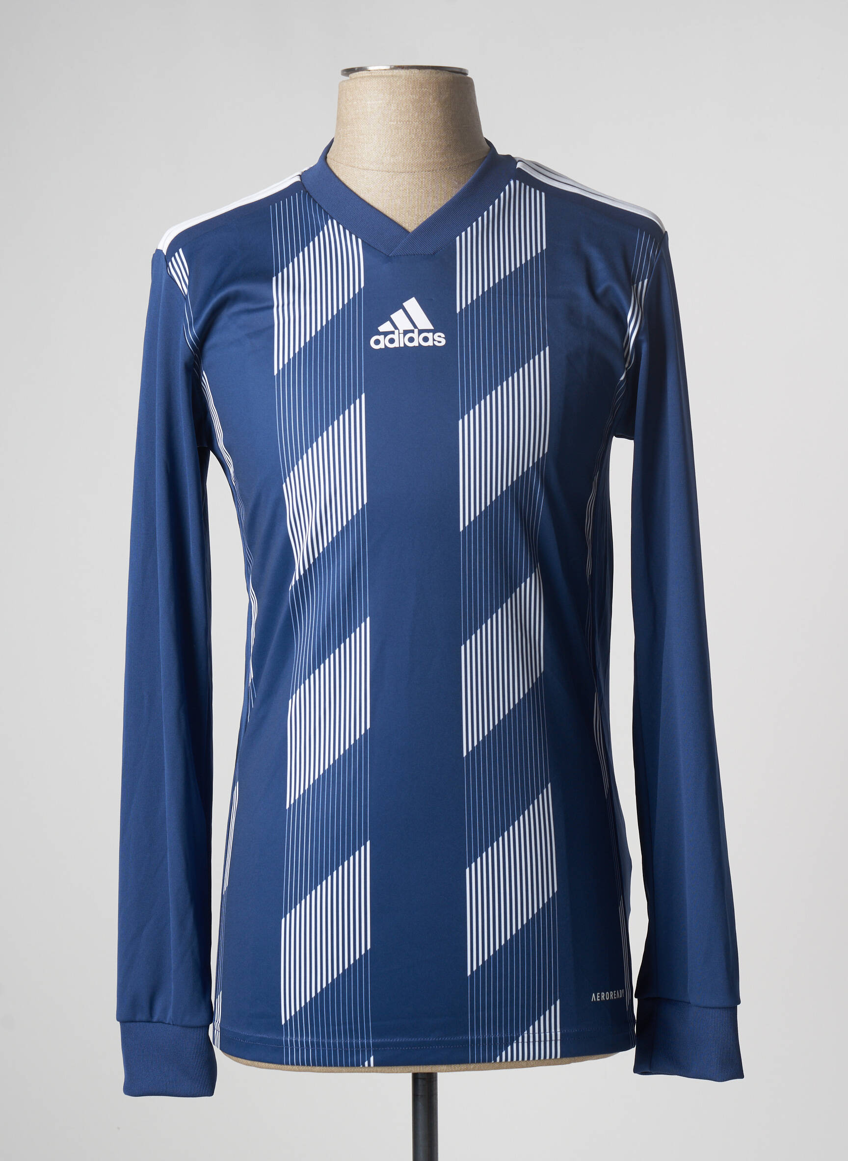 T-marškinys tiesi kirpimas ilgos rankovės mėlyna ADIDAS vyras