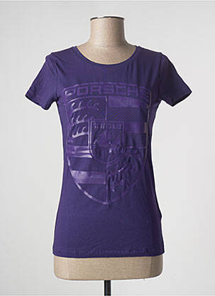 T-marškinys floqué serigrafija trumpas rankovės violetinis PORSCHE moteris