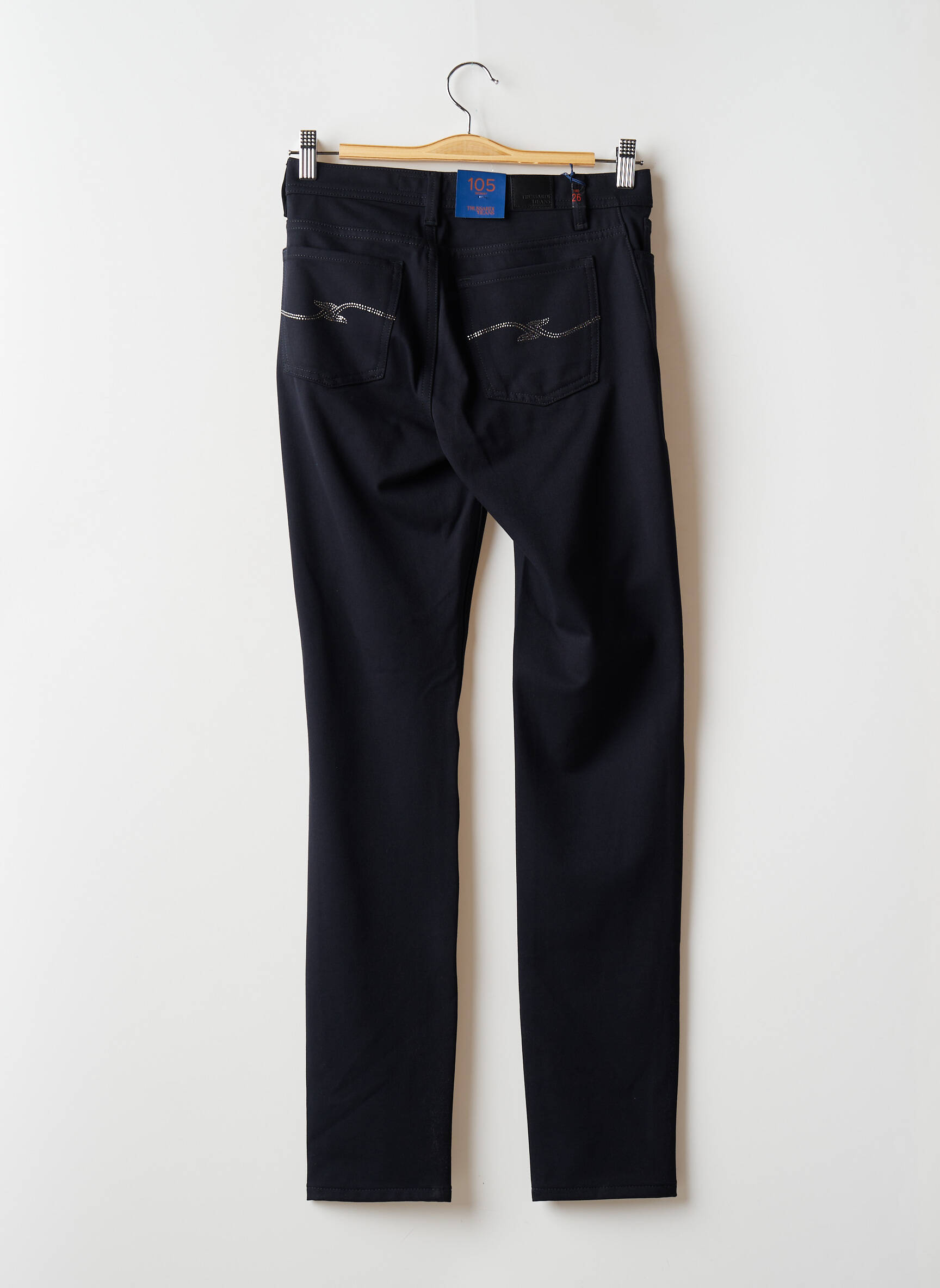 Lieknos kelnės popelinos audinys, kuris pasižymi lygiu ir tankiu paviršiumi. normala dydis mėlyna TRUSSARDI JEANS moteris