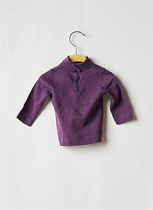 Megztinis su aukštu kaklu tiesi kirpimas ilgos rankovės violetinis PETIT BATEAU mergina