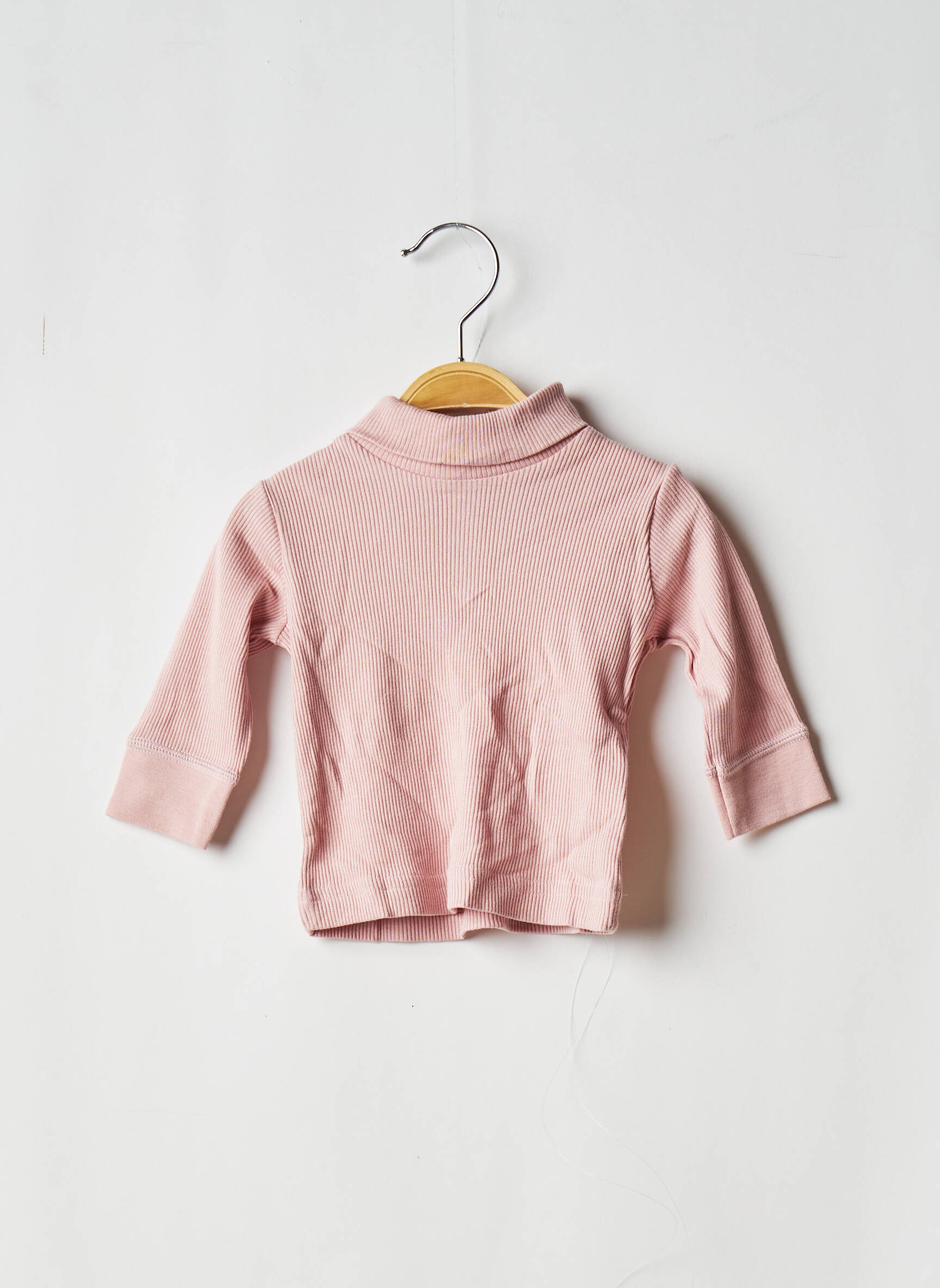 Megztinis su aukštu kaklu tiesi kirpimas ilgos rankovės rožinė PETIT BATEAU mergina