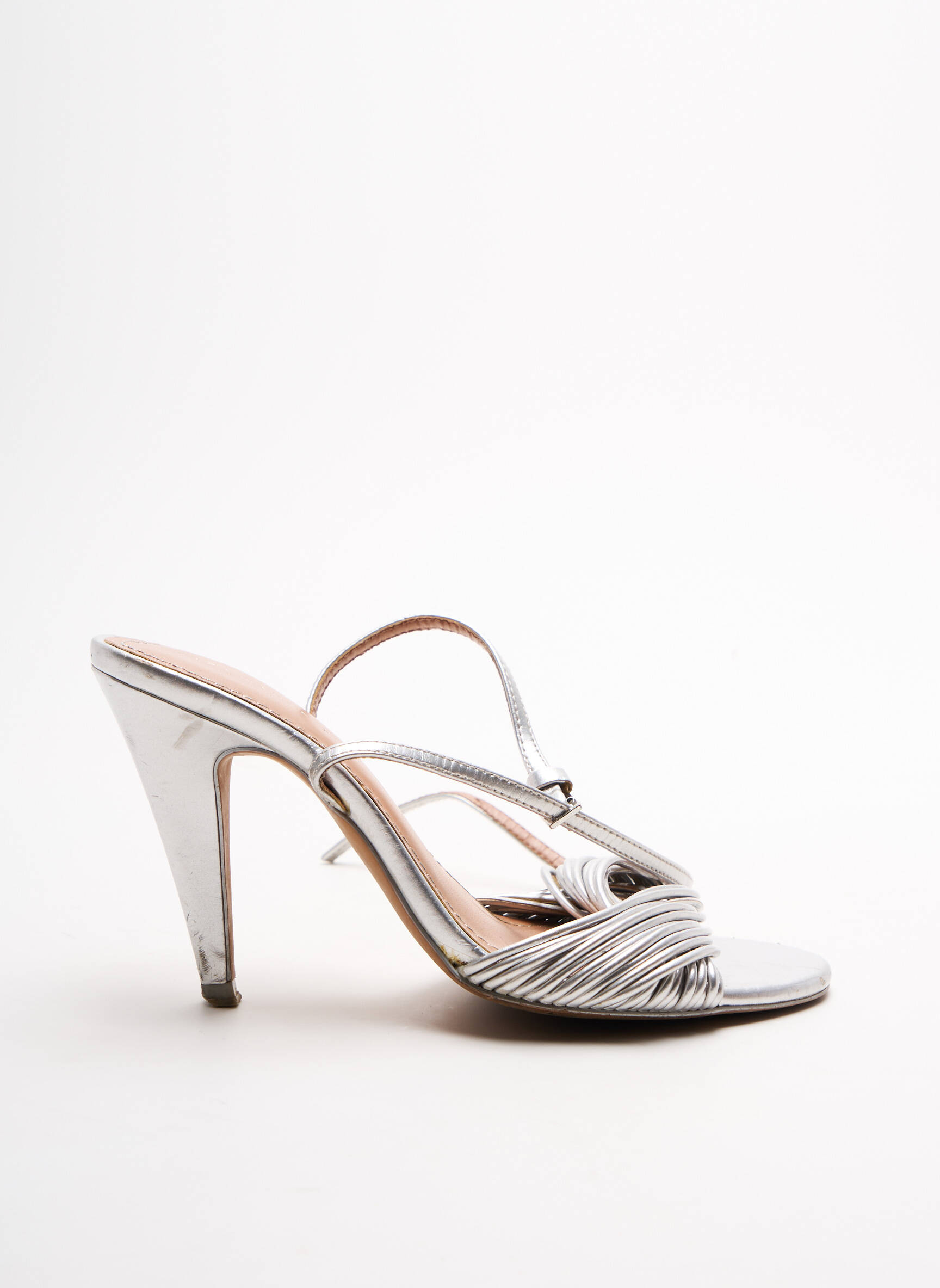 Sandalai/nu pėdos aukštas kulnas kulnas nuo 7 iki 9 cm pilka ZARA moteris