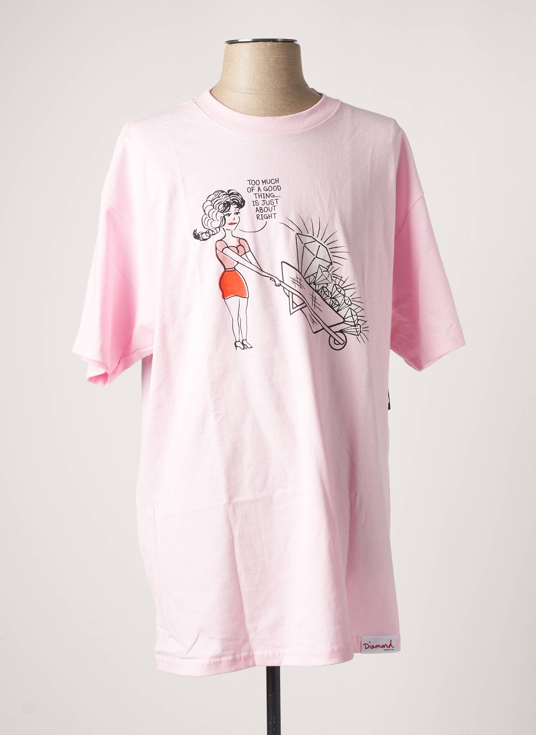 T-marškinys rožinė DIAMOND SUPPLY CO vyras