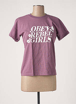 T-marškinys violetinis OBEY moteris