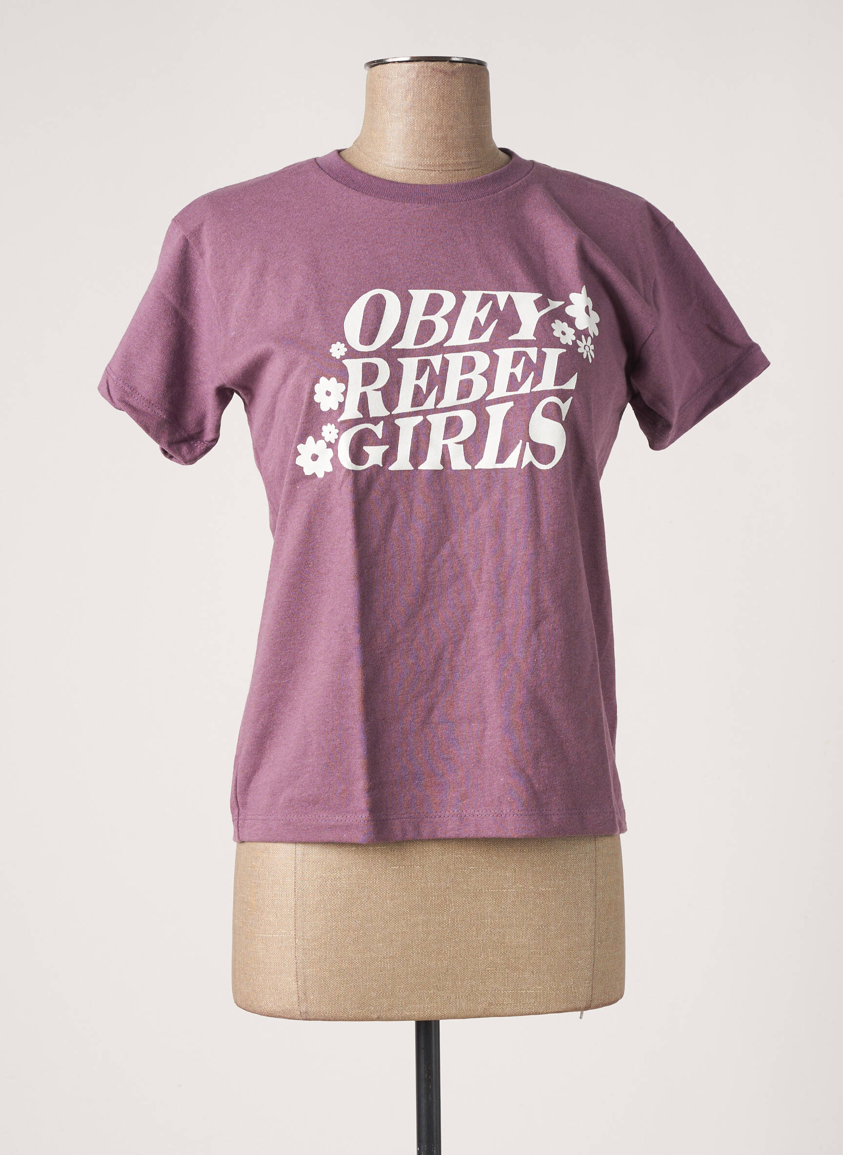 T-marškinys violetinis OBEY moteris