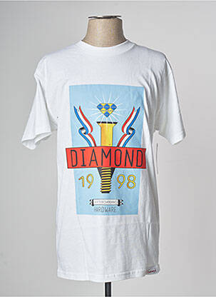 T-marškinys baltas DIAMOND SUPPLY CO vyras
