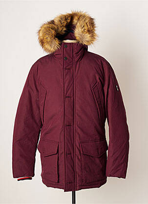 Parka bordo apdailos rankogaliai su gobtuvu raudona TOMMY HILFIGER vyras