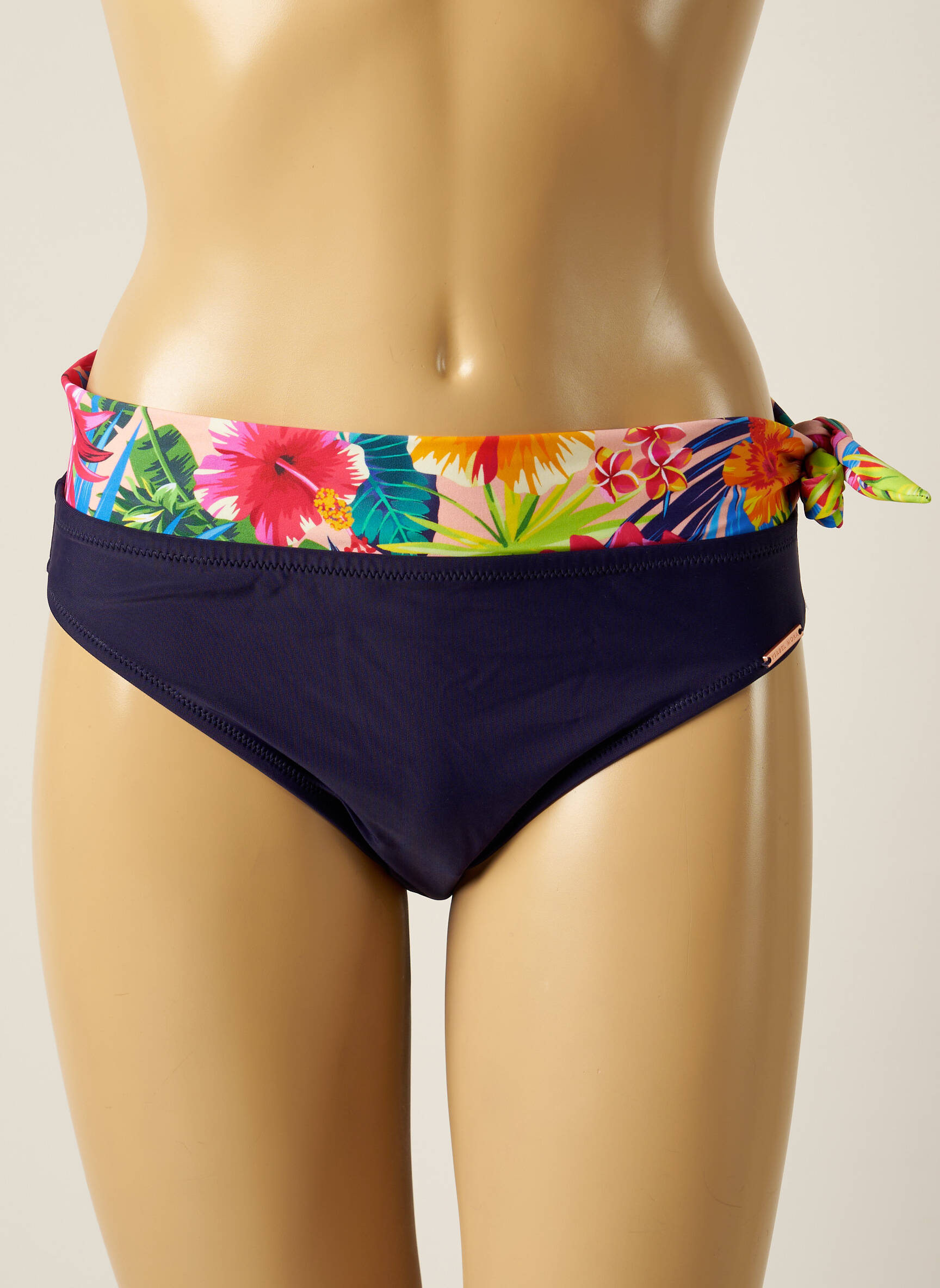 Maudymosi kelnaitės gėlių raštas bikini mėlyna YSABEL MORA moteris
