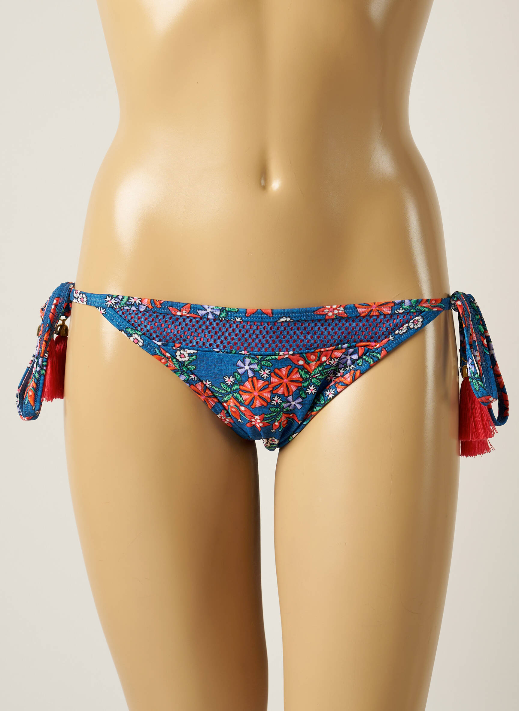 Maudymosi kelnaitės gėlių raštas bikini mėlyna PIHA moteris