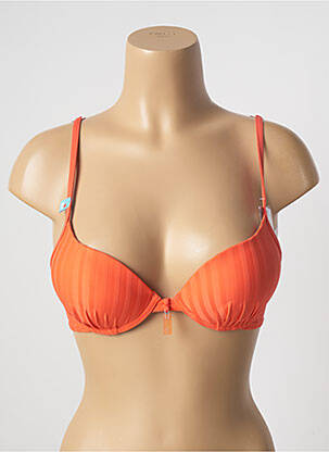 Maudymosi viršūnė tamprumas push-up liemenėlė su aukštu palaikymu oranžinė CHERRY BEACH moteris