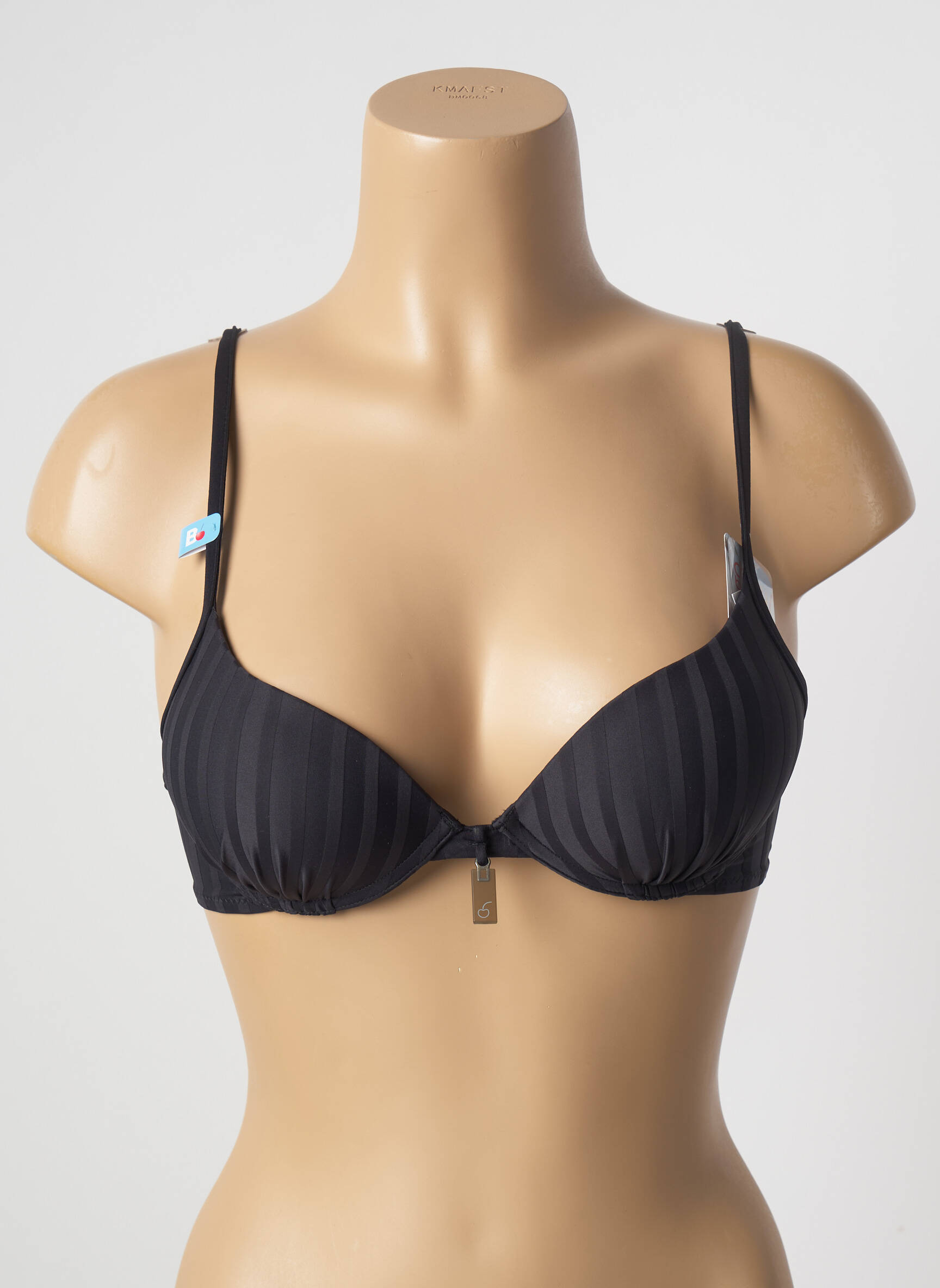 Maudymosi viršūnė tamprumas push-up liemenėlė su aukštu palaikymu juodas CHERRY BEACH moteris
