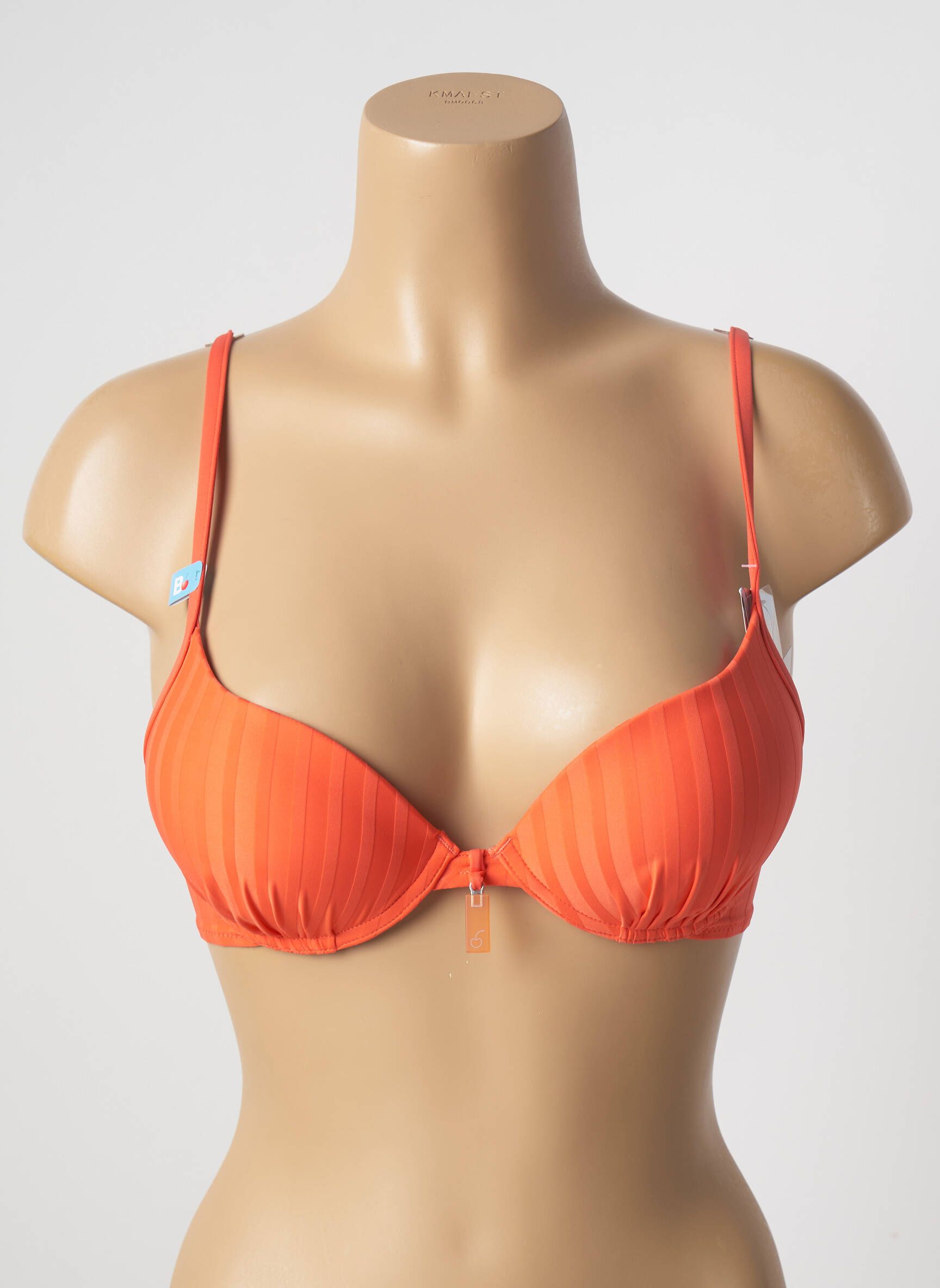 Maudymosi viršūnė tamprumas push-up liemenėlė su aukštu palaikymu oranžinė CHERRY BEACH moteris
