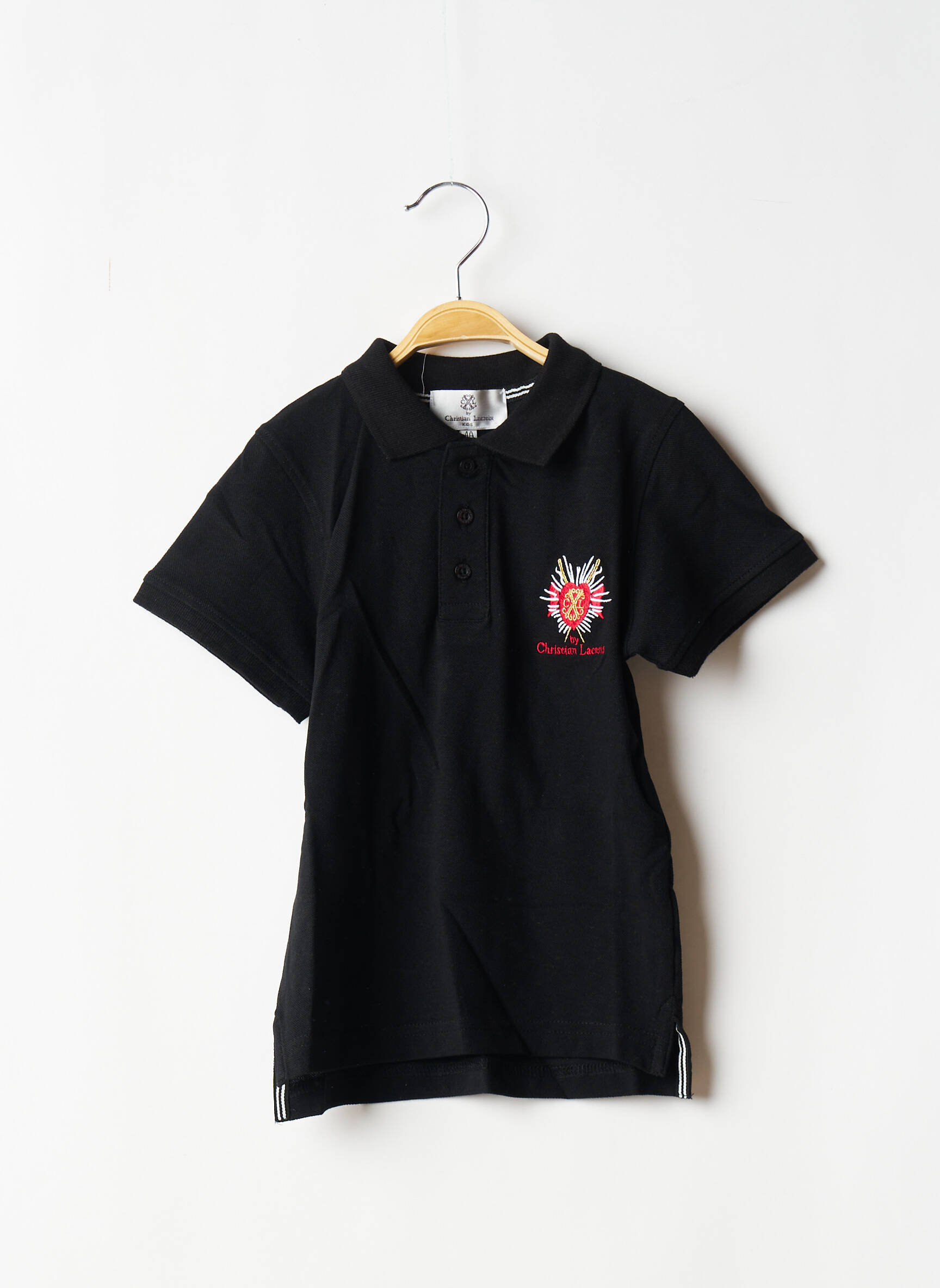 Polo tamprumas trumpas rankovės juodas CXL BY CHRISTIAN LACROIX berniukas