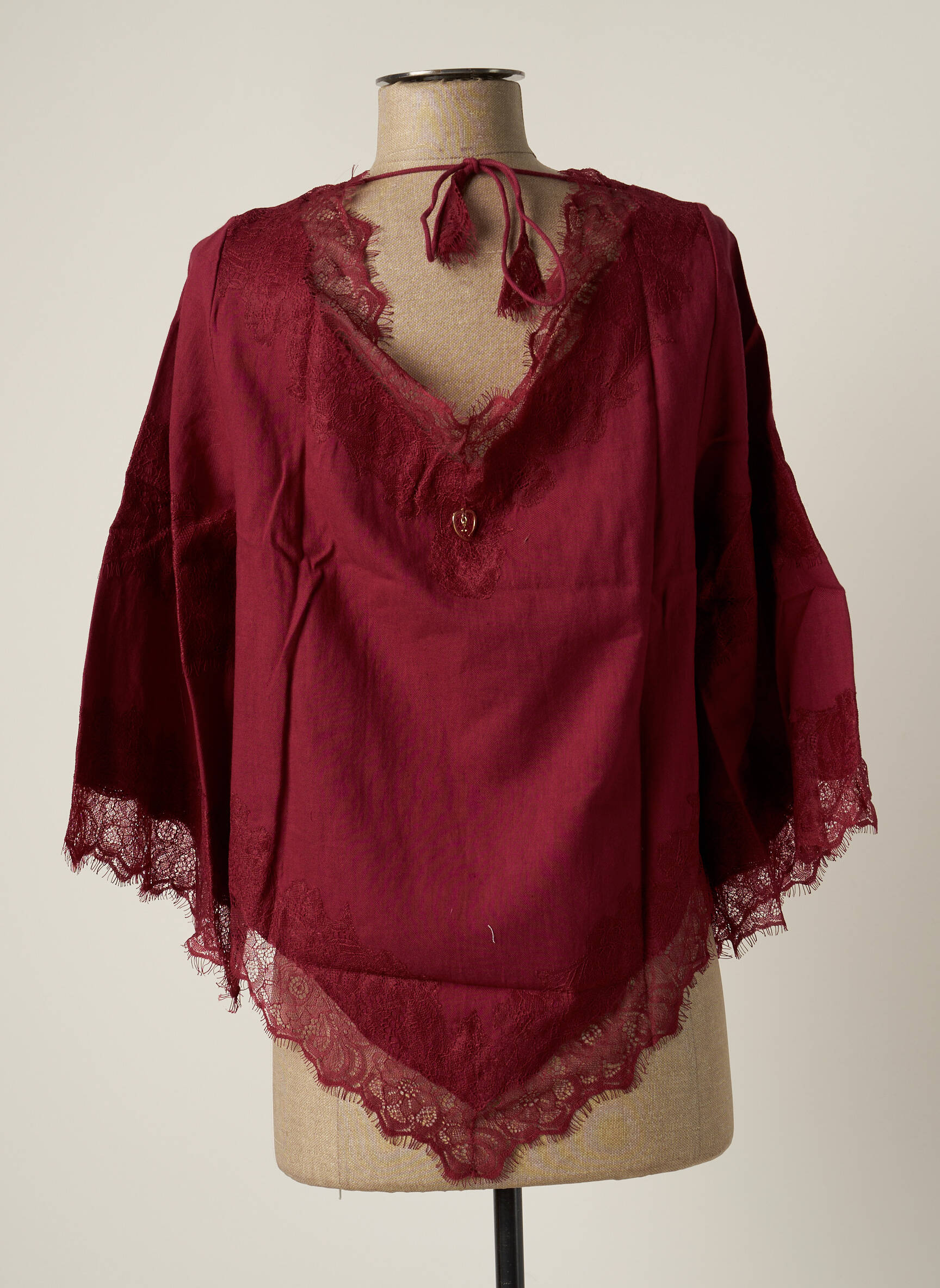 Viršūnė col v 3/4 rankovės violetinis BY SOPHIE moteris