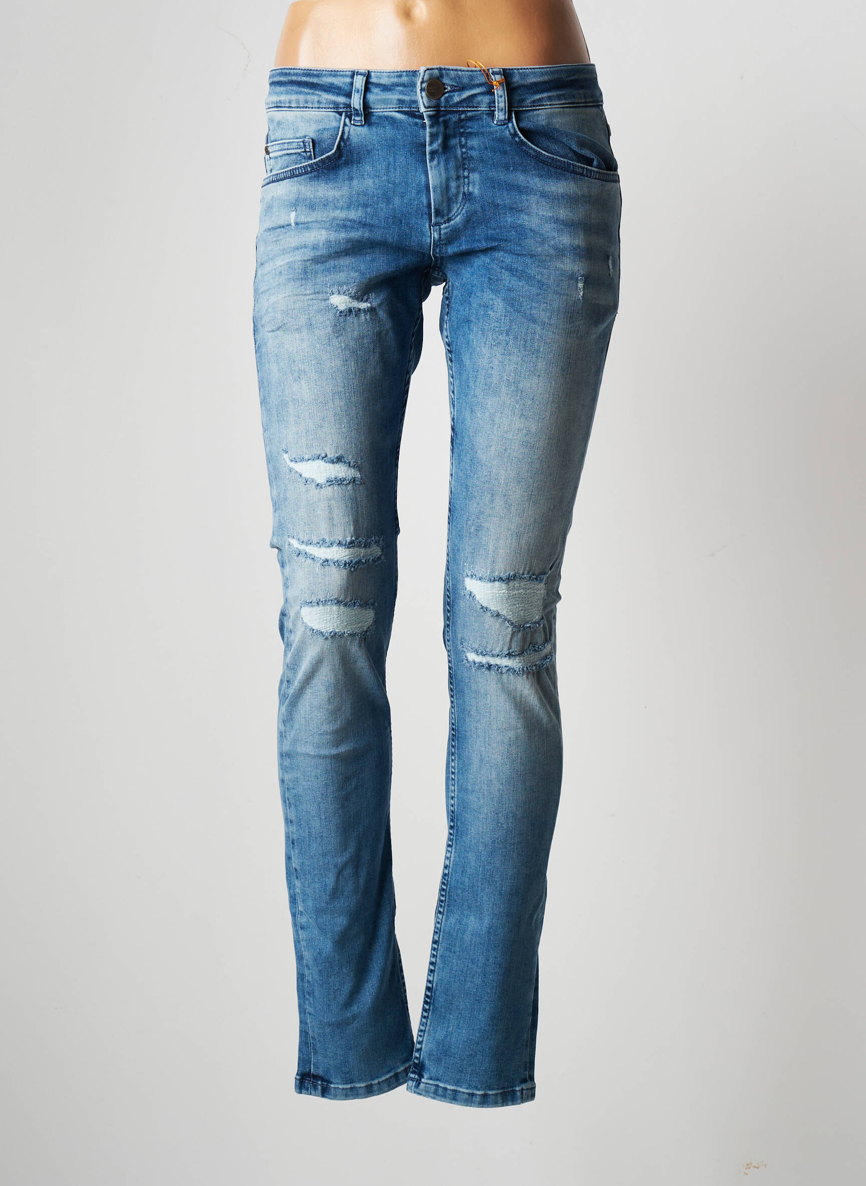 Lieknos džinsai nusidėvėjęs ir išblukęs efektas normala dydis mėlyna BONOBO JEANS moteris