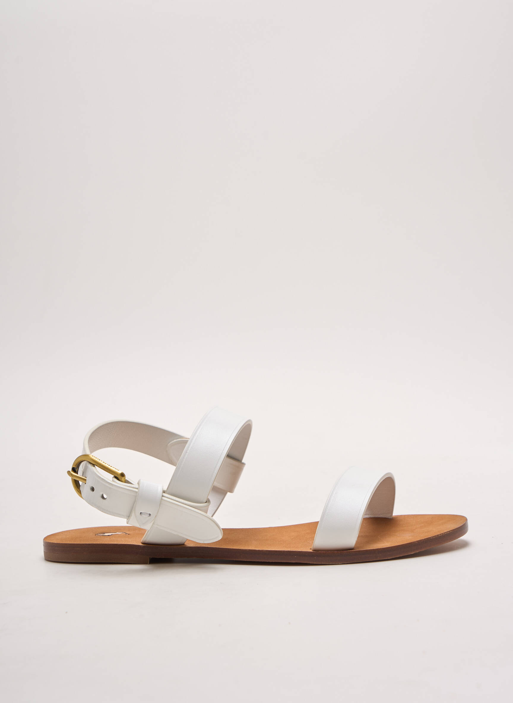 Sandalai/nu pėdos lygus medžiaga plokščias kulnas iki 3 cm baltas RALPH LAUREN moteris