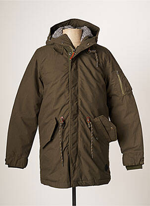 Parka bordo apdailos rankogaliai su gobtuvu žalias JACK & JONES vyras