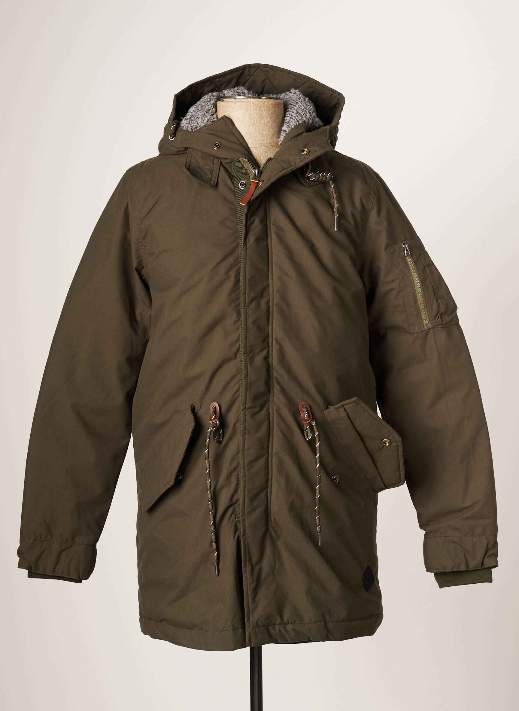 Parka ilgos rankovės su gobtuvu žalias JACK & JONES vyras