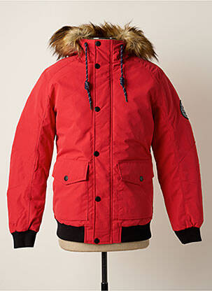 Parka bordo apdailos rankogaliai su gobtuvu raudona JACK & JONES vyras