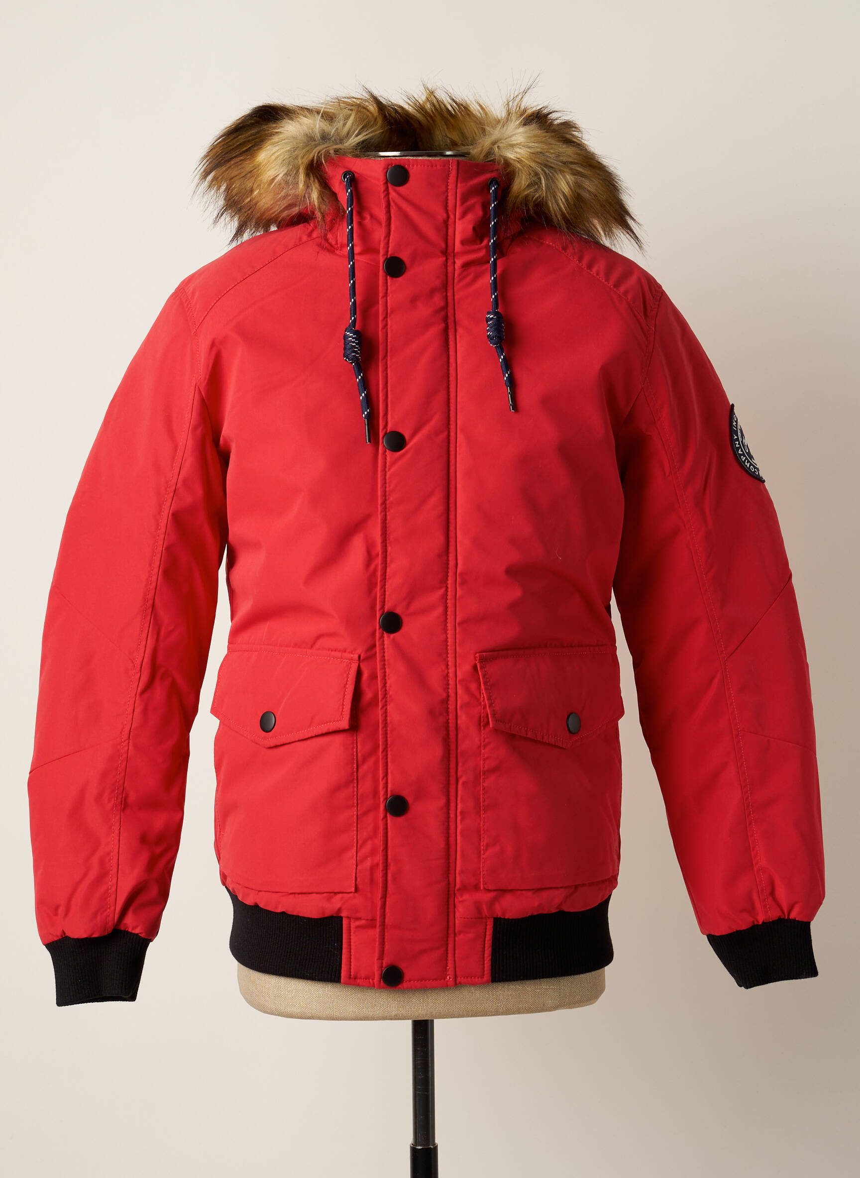 Parka bordo apdailos rankogaliai su gobtuvu raudona JACK & JONES vyras