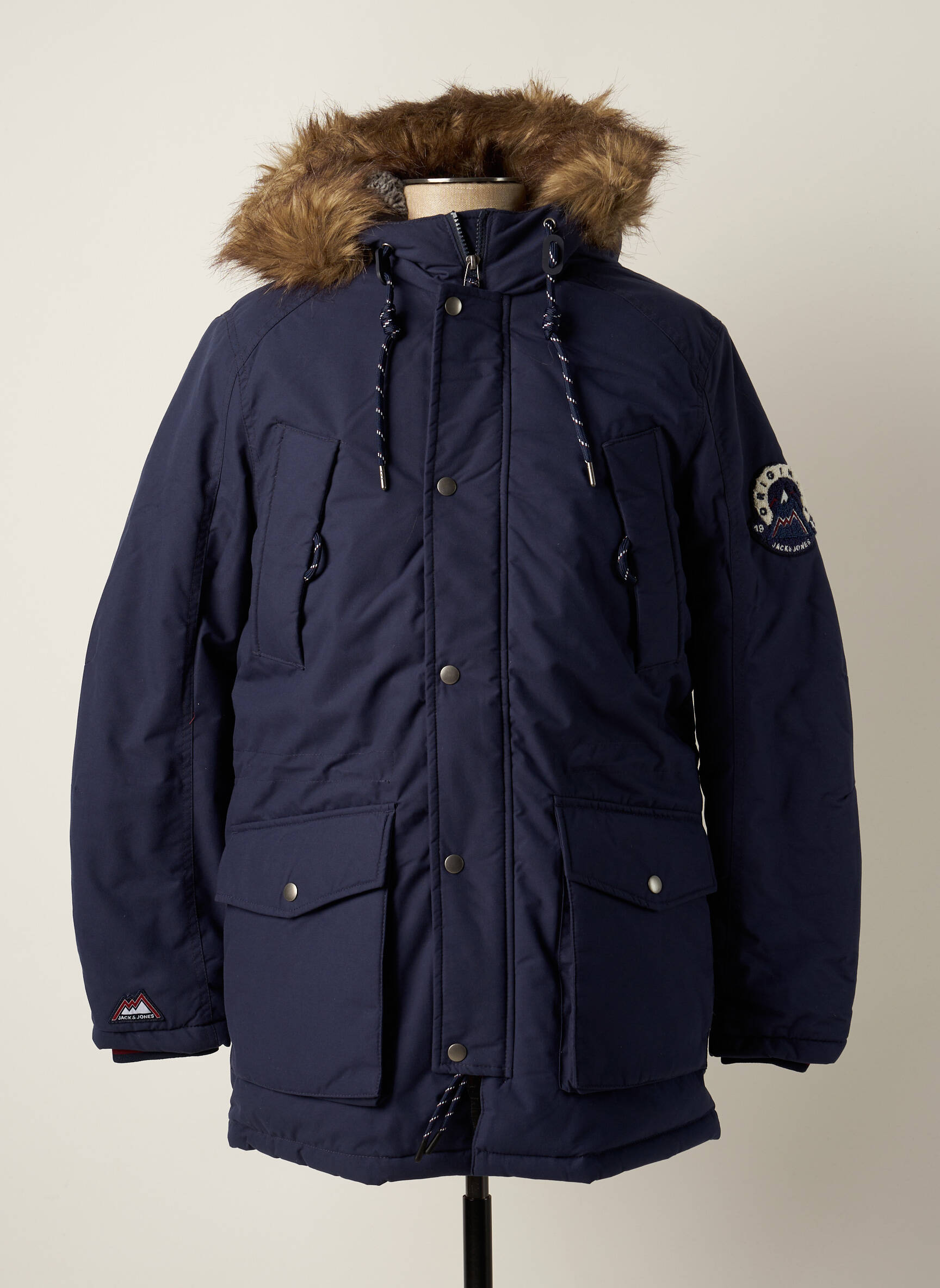 Parka ilgos rankovės su gobtuvu mėlyna JACK & JONES vyras