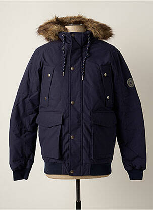 Pūkinė striukė kišenės su gobtuvu mėlyna JACK & JONES vyras