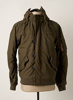Pūkinė striukė kišenės su gobtuvu žalias JACK & JONES vyras