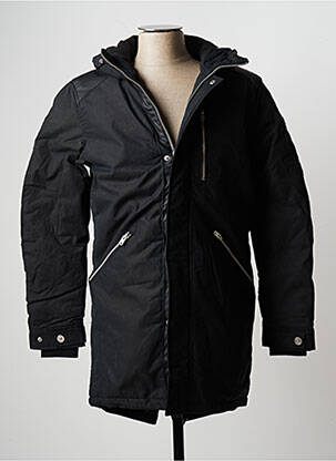 Parka bordo apdailos rankogaliai su gobtuvu juodas JACK & JONES vyras