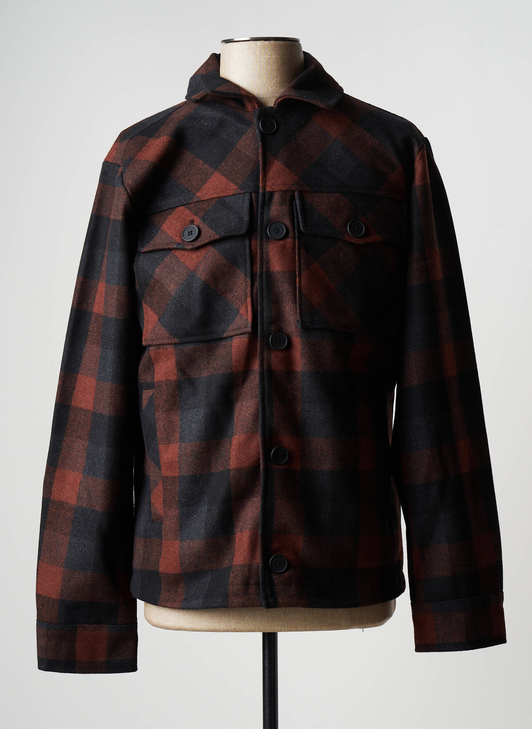Kasdienis švarkas tiesi kirpimas rudas JACK & JONES vyras
